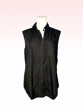 BAND OF OUTSIDERS Black Sleeveless Button Down Tank (Sz M / 3)